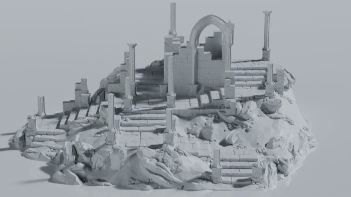 Ruined Gothic Temple on Cliff - Image 2