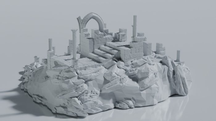 Ruined Gothic Temple on Cliff - Image 4