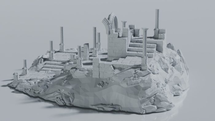 Ruined Gothic Temple on Cliff - Image 3