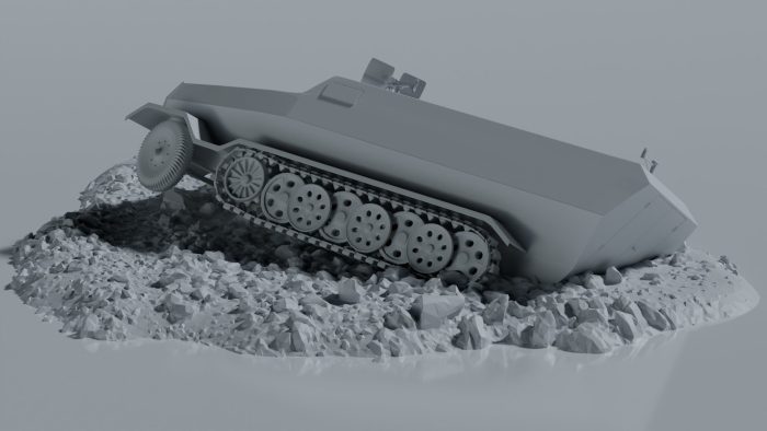 Destroyed Sd.Kfz. 251 Halftrack Wreckage - Image 3