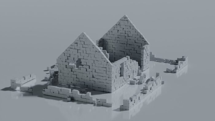 Ruined Stone Cottage & Wall Ruins - Image 2