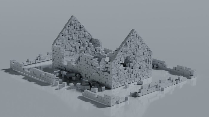 Ruined Stone Cottage & Wall Ruins - Image 3