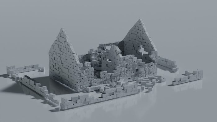 Ruined Stone Cottage & Wall Ruins - Image 4