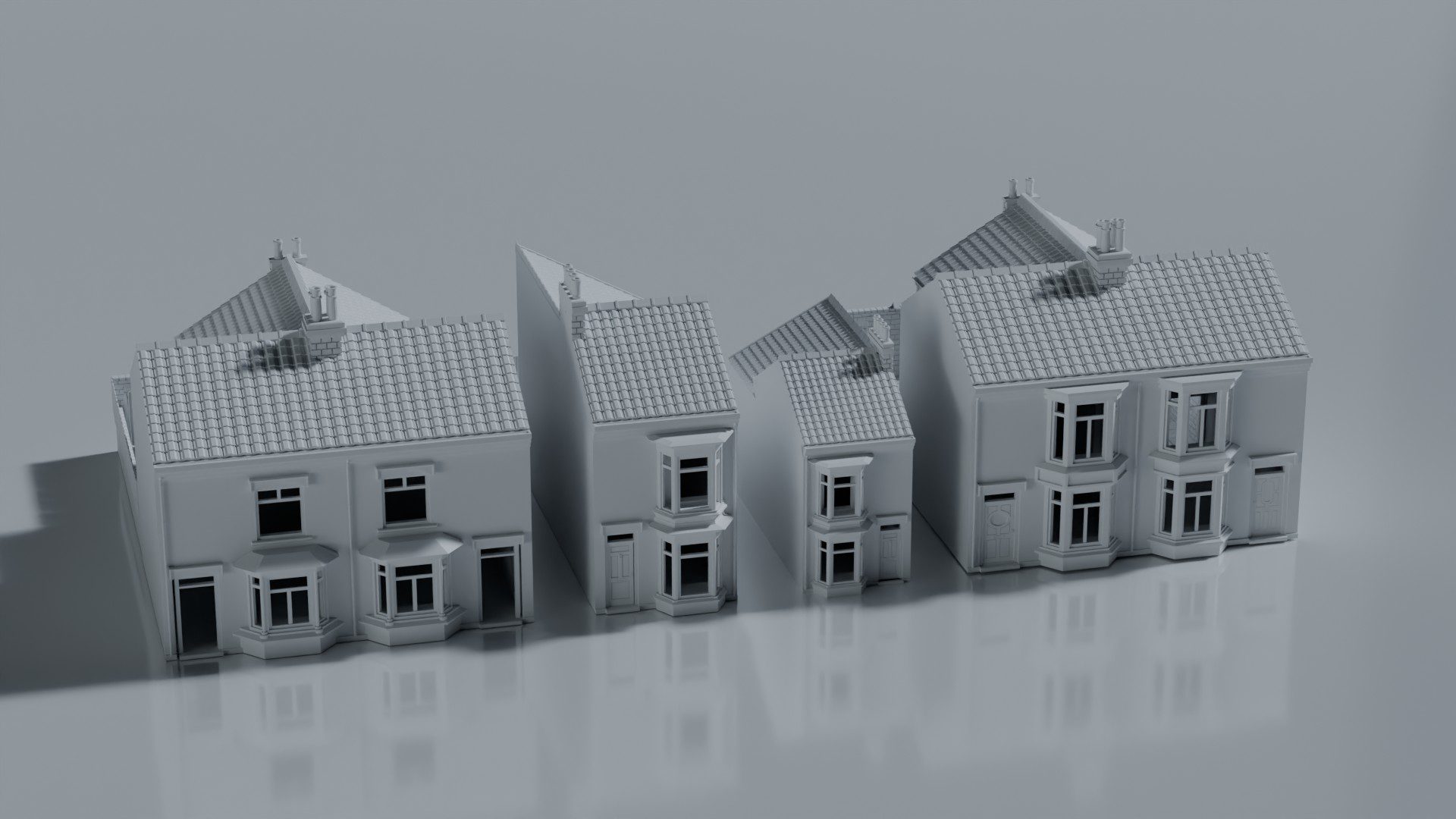 Terrace Houses Intact British Terraced Street Set - Image 1