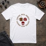 Coffee, Dice & Heresy T-Shirt - Image 2