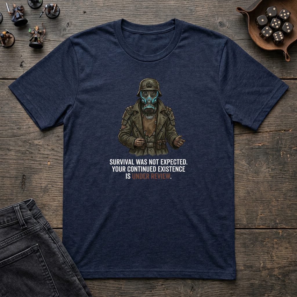 20261019170443-1f1cbdf2-db4a-64f8-ac5e-7a7477f78163.jpg Survival Was Not Expected T-Shirt - Image 1