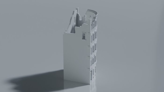 Ruined Curved Corner Town Building - Image 2